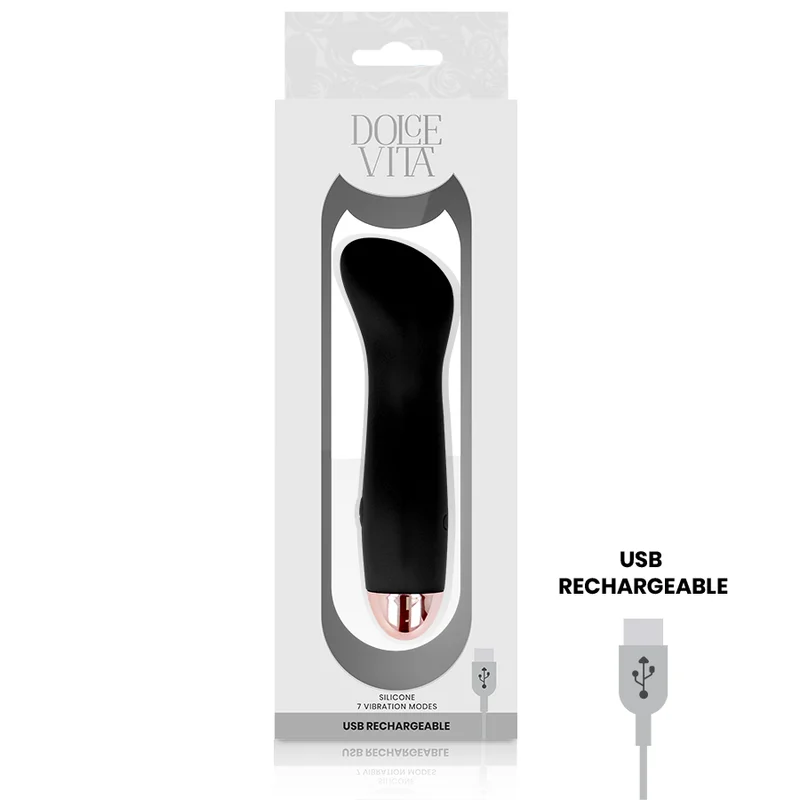 DOLCE VITA - Vibrador Recargable One Negro 7 Velocidades - Imagen 5
