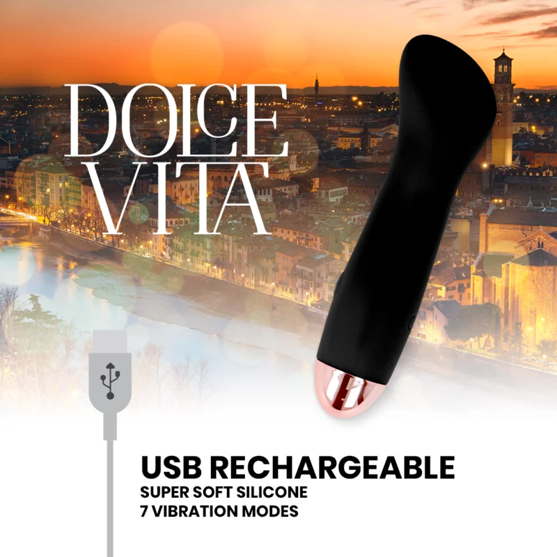 DOLCE VITA - Vibrador Recargable One Negro 7 Velocidades - Imagen 6