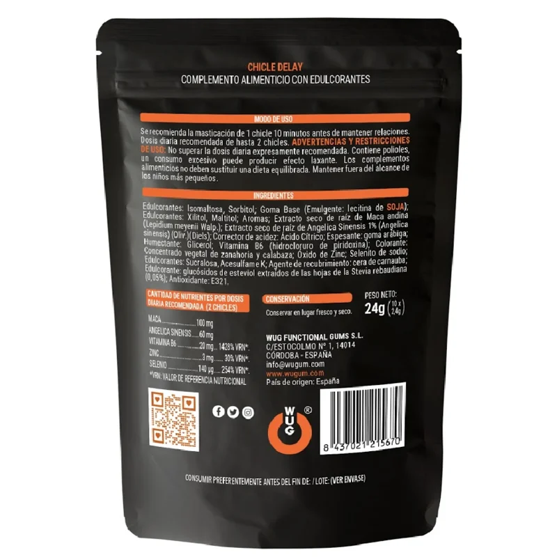 WUG SEX SENSE - Delay Chicle Retardante Eyaculacion 10 Unidades - Imagen 3