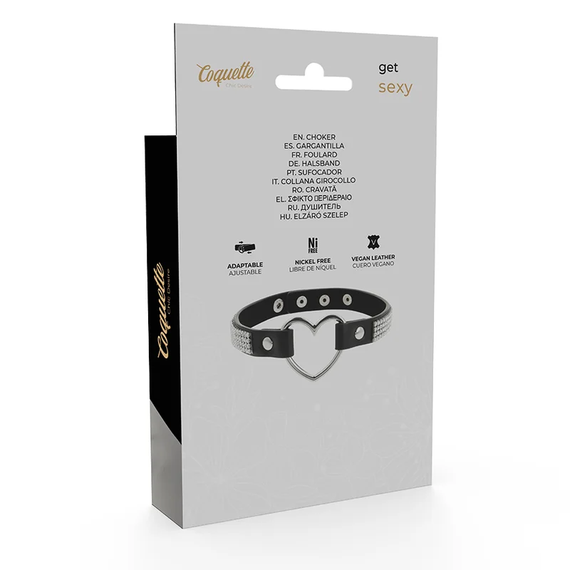 COQUETTE CHIC DESIRE - Choker Cuero Vegano Corazon - Imagen 7
