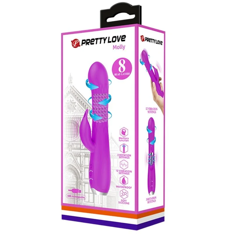PRETTY LOVE - Molly Vibrador Con Rotacion Recargable - Imagen 8