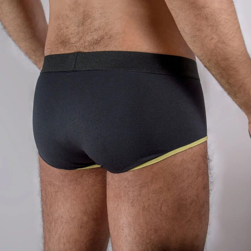 MACHO - Ms24a Calzoncillo Brief Dark Amarillo S - Imagen 5