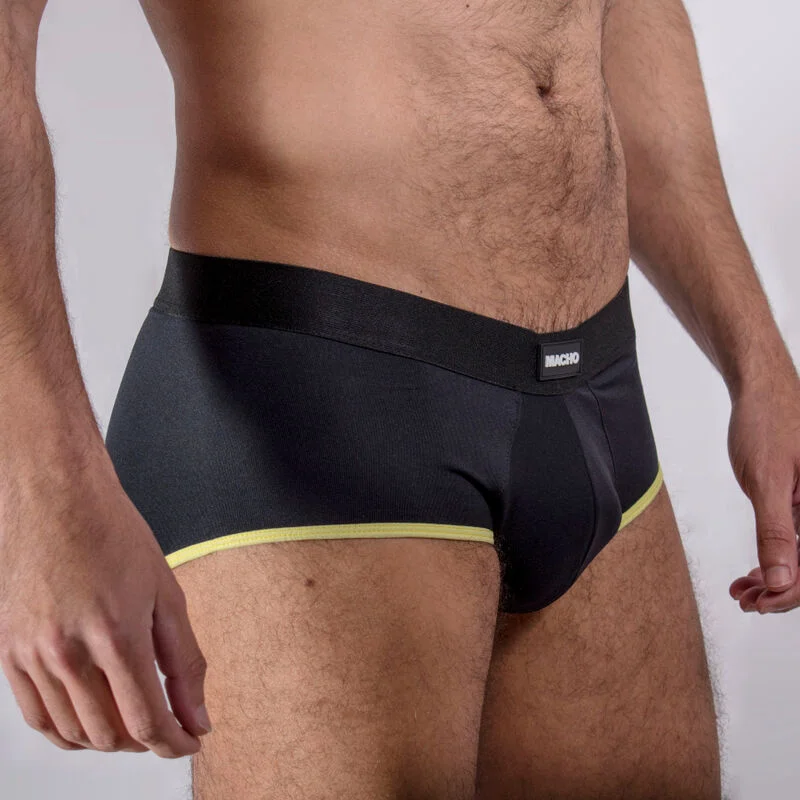 MACHO - Ms24a Calzoncillo Brief Dark Amarillo S - Imagen 4
