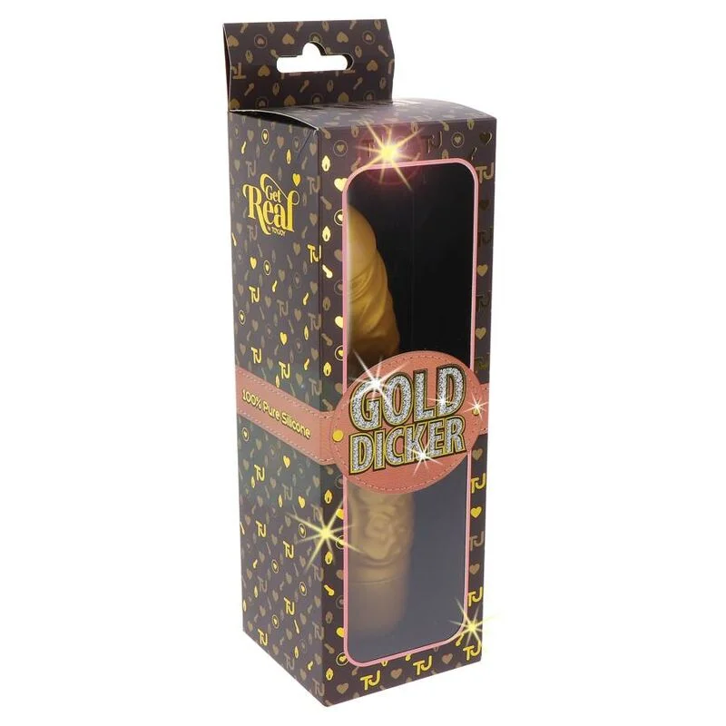 GET REAL - Gold Dicker Stim Vibrador Dorado - Imagen 9