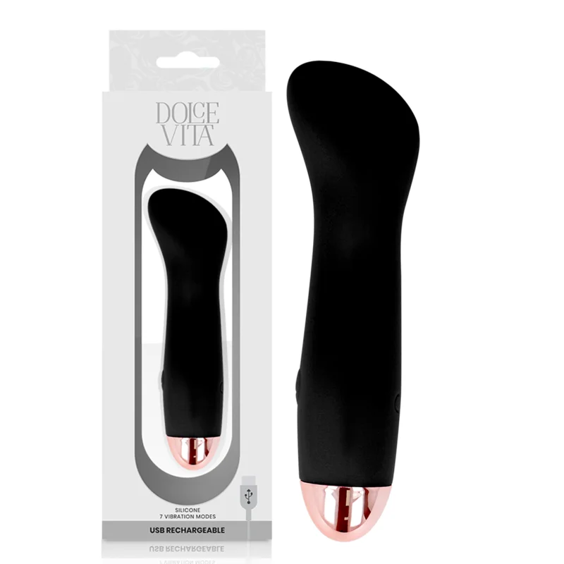 DOLCE VITA - Vibrador Recargable One Negro 7 Velocidades