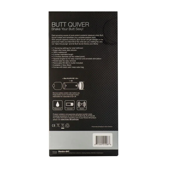 ROCKS – OFF- Butt Quiver Estimulador Del Punto P 7 Velocidades Negro - Imagen 4