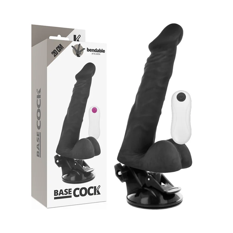 BASECOCK - Vibrador Articulable Control Remoto Negro 20 Cm -O- 4.5 Cm- - Imagen 3