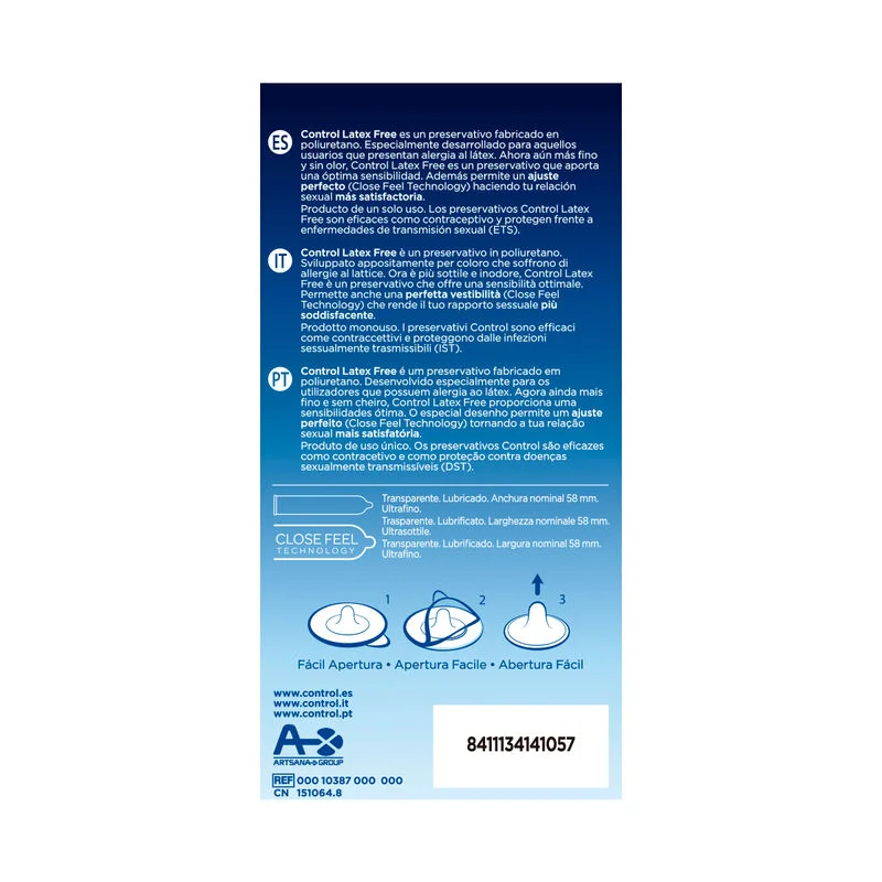 CONTROL - Free Sin Latex Preservativos 5 Unidades - Imagen 3