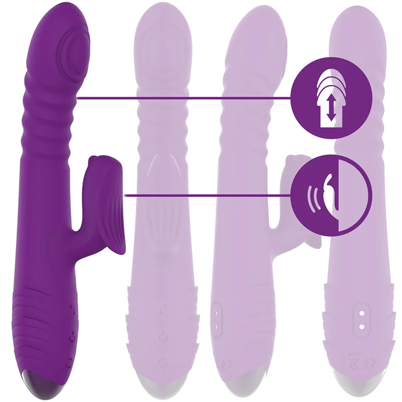 INTENSE - Iggy Vibrador Multifunción Recargable Up & Down Con Estimulador De Clitoris Morado - Imagen 3