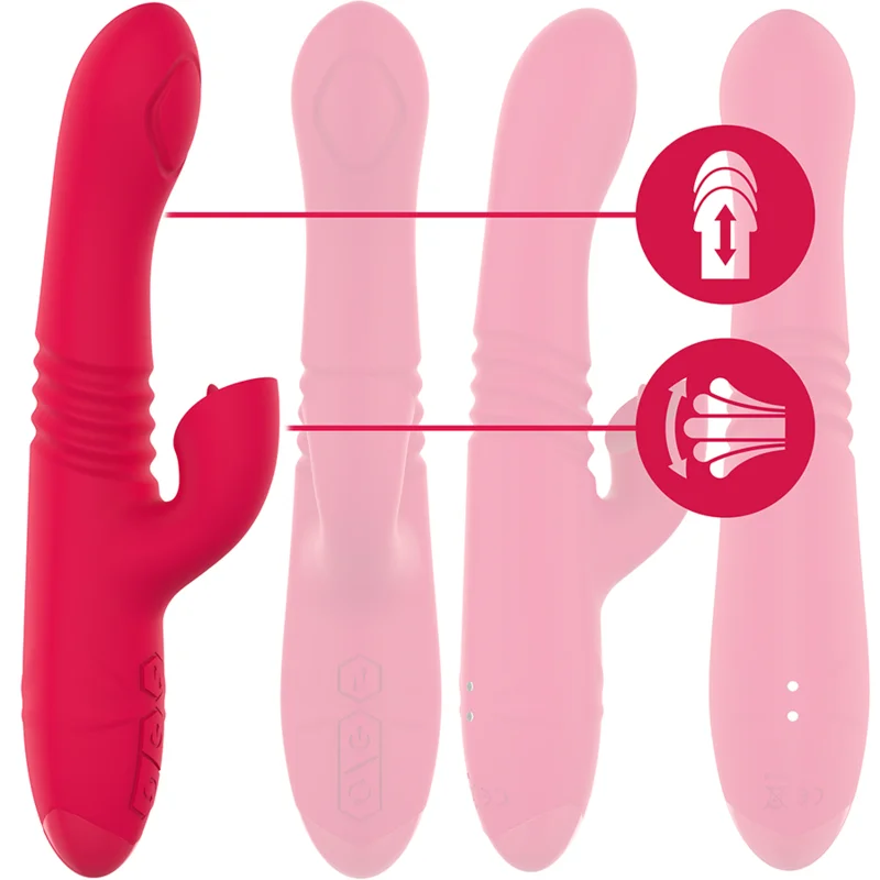 INTENSE - Dua Vibrador Multifunción Recargable Up & Down Con Lengua Rojo - Imagen 3
