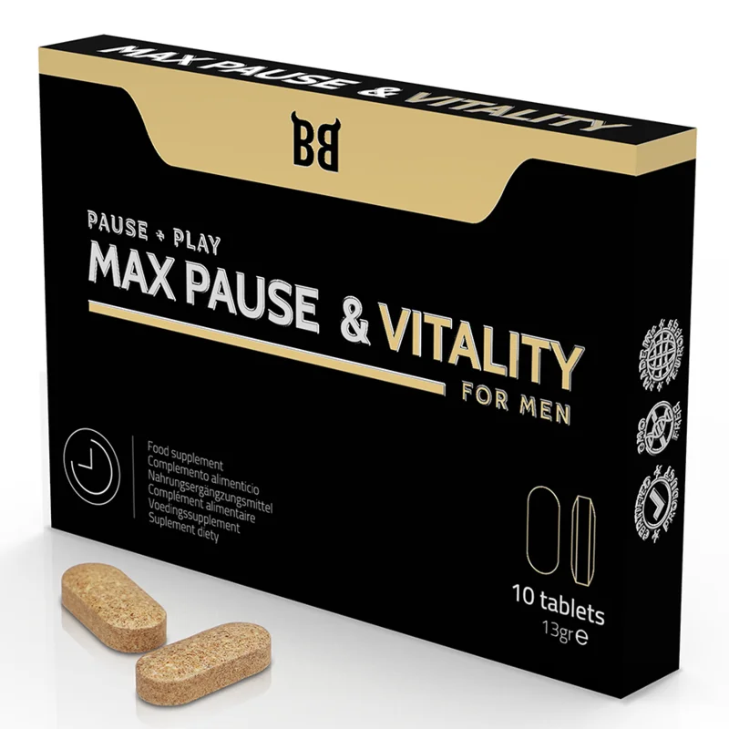 BLACK BULL - Max Pause & Vitality Retardante Para Hombre 10 Cápsulas