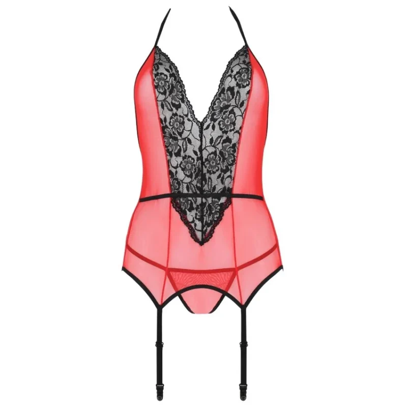 PASSION - Peonia Corset Erotic Line Rojo S/M - Imagen 5