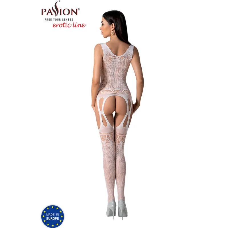 PASSION - Bs099 Bodystocking Blanco Talla Unica - Imagen 5