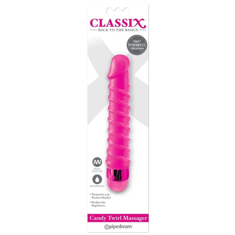 CLASSIX - Masajeador Vibrador Candy Twirl 16.5 Cm Rosa - Imagen 4