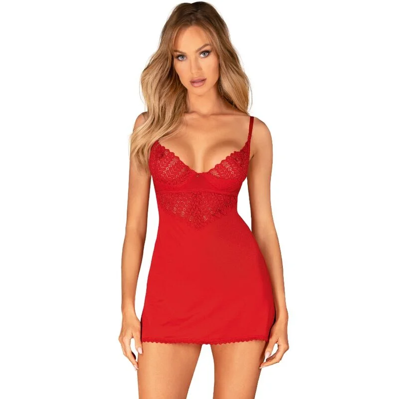 OBSESSIVE - Ingridia Chemise & Tanga Rojo Xs/S