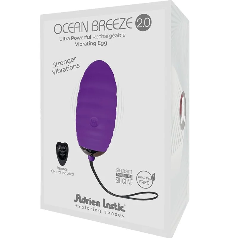 ADRIEN LASTIC - Ocean Breeze 2.0 Huevo Vibrador Recargable Control Remoto Violeta - Imagen 5
