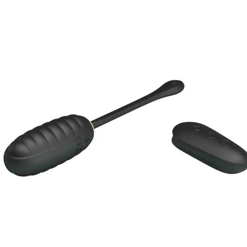PRETTY LOVE - Doreen Huevo Vibrador De Lujo Recargable Negro Control Remoto - Imagen 5