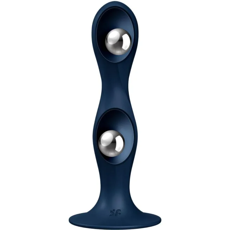 SATISFYER - Double Ball-R Dildo Silicona Azul-- - Imagen 2