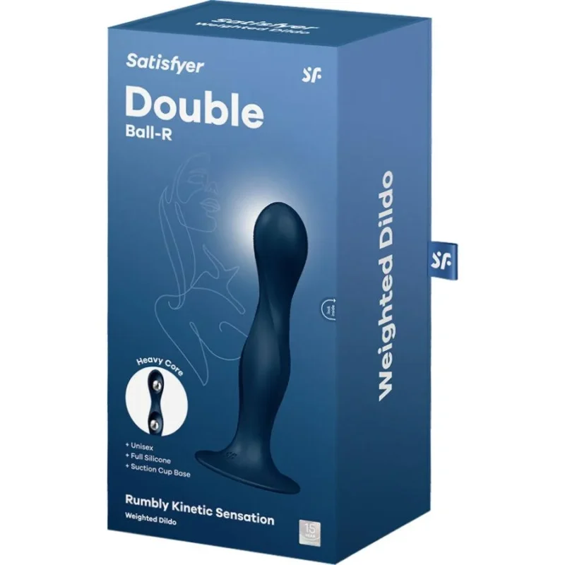 SATISFYER - Double Ball-R Dildo Silicona Azul-- - Imagen 4