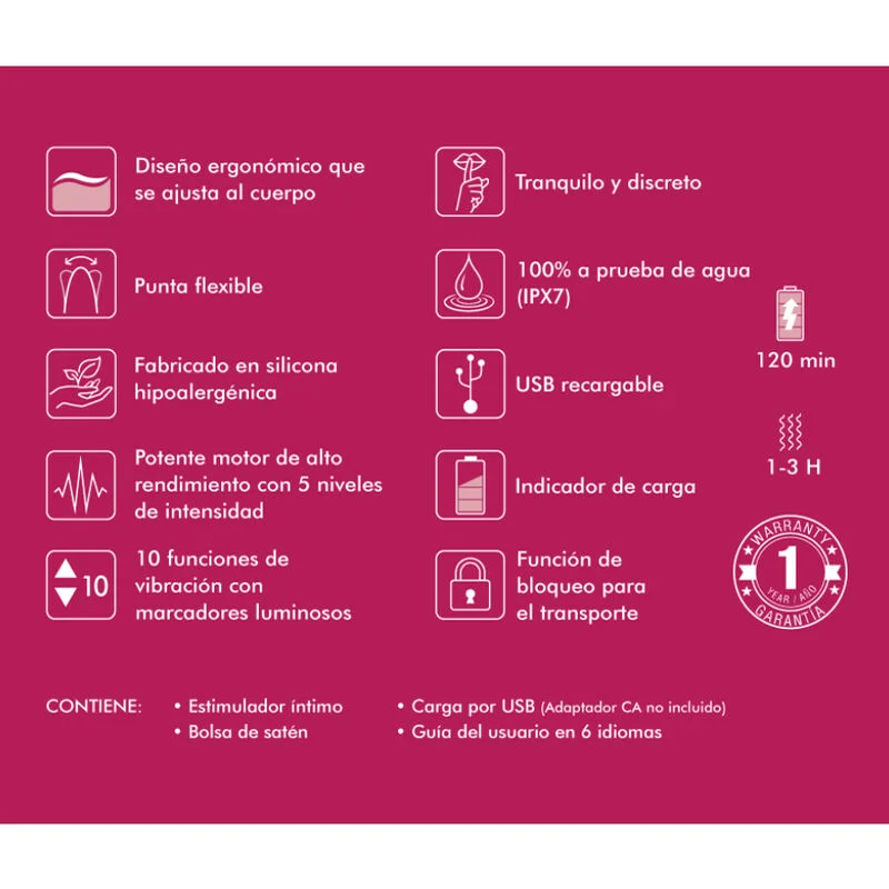 SHUNGA - Expositor 6 Masajeadores Intimos Fucsia - Imagen 3