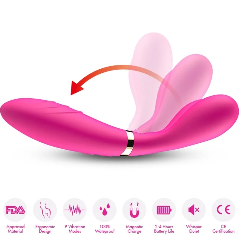 ARMONY - Y-Wand Masajeador & Vibrador Cabeza Doble Fucsia-- - Imagen 4