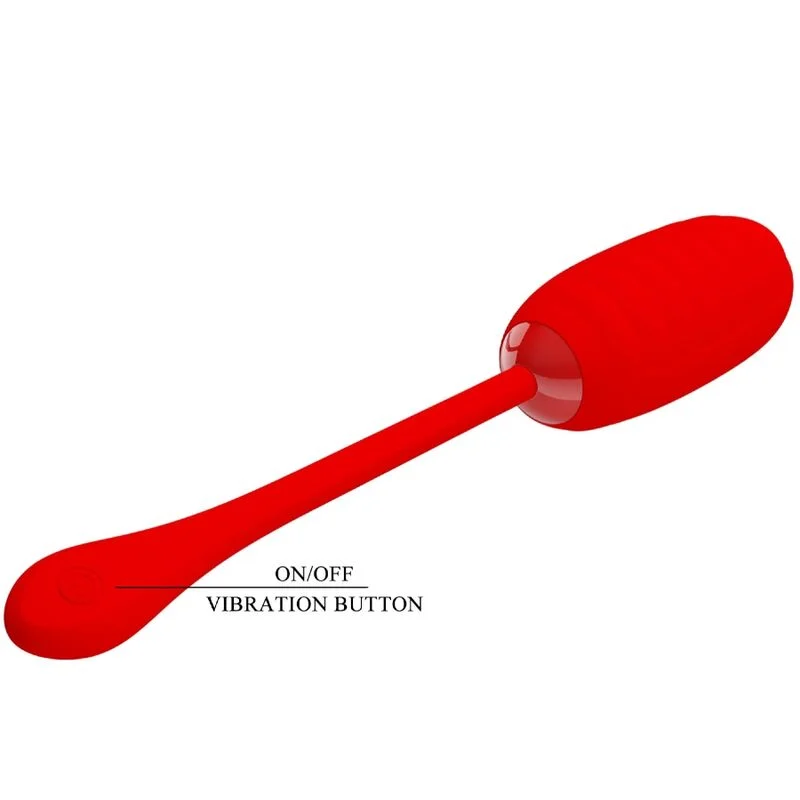 PRETTY LOVE - Kirk Huevo Vibrador Recargable Rojo - Imagen 8