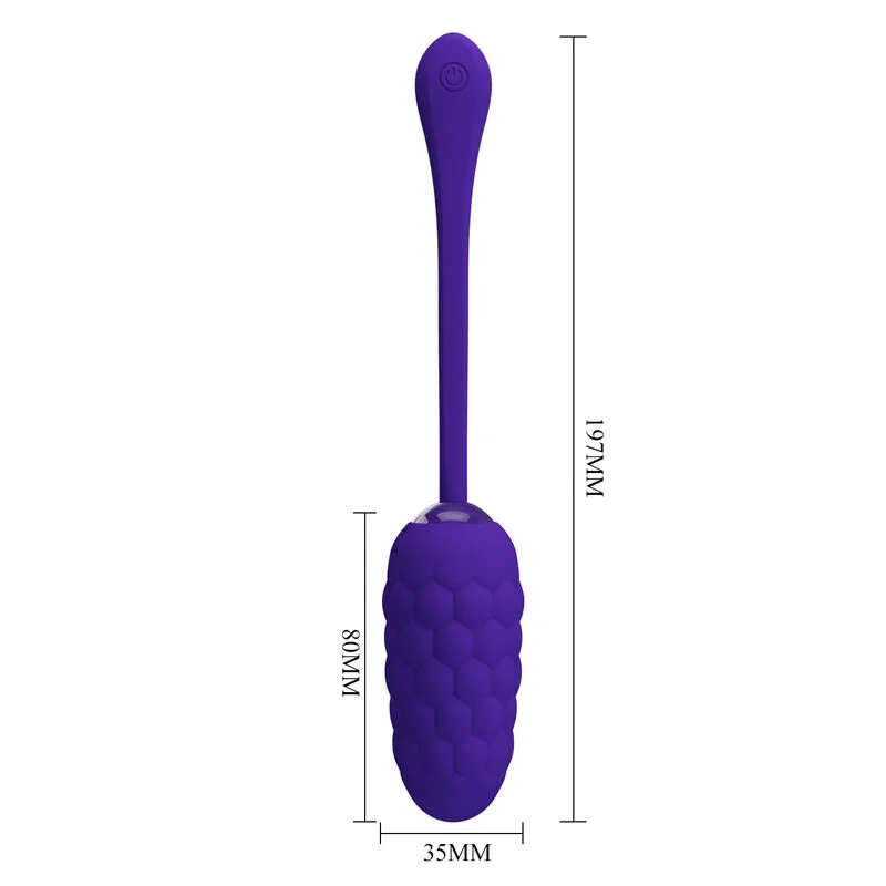 PRETTY LOVE - Huevo Vibrador Con Textura Marina Recargable Lila - Imagen 7