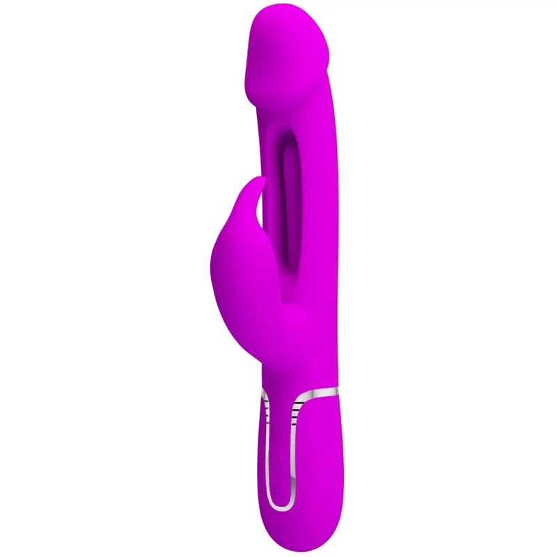 PRETTY LOVE - Kampas Vibrador Rabbit 3 En 1 Multifunción Con Lengua Fucsia