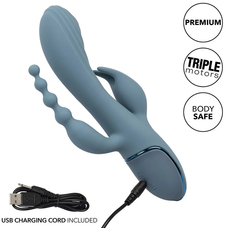CALEXOTICS - Vibrador Triple Éxtasis Gris - Imagen 11