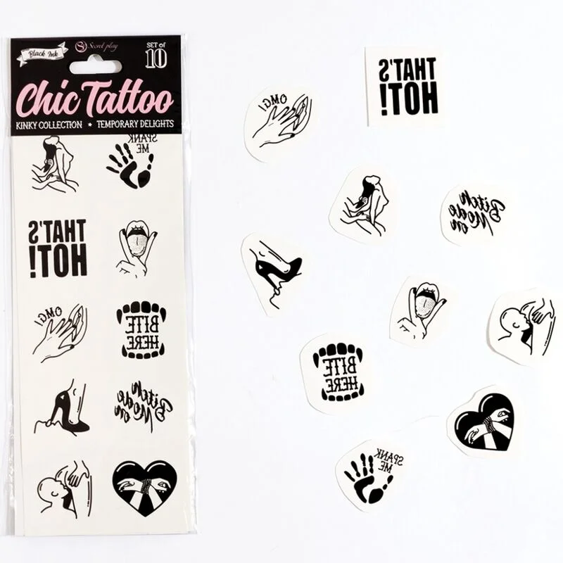 SECRET PLAY - Set De 10 Tattoos Temporales Kinky Collection - Imagen 3