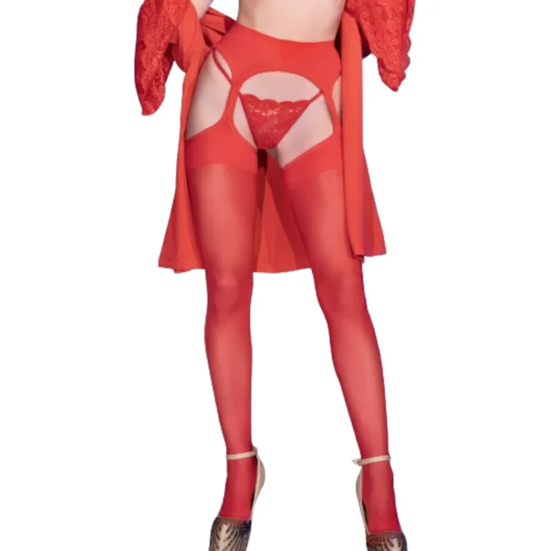 CHILIROSE - Cr 4312 Medias Liguero Rojo S/M