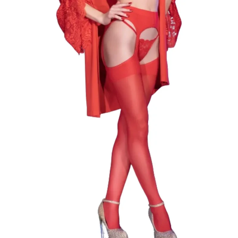 CHILIROSE - Cr 4312 Medias Liguero Rojo S/M - Imagen 3