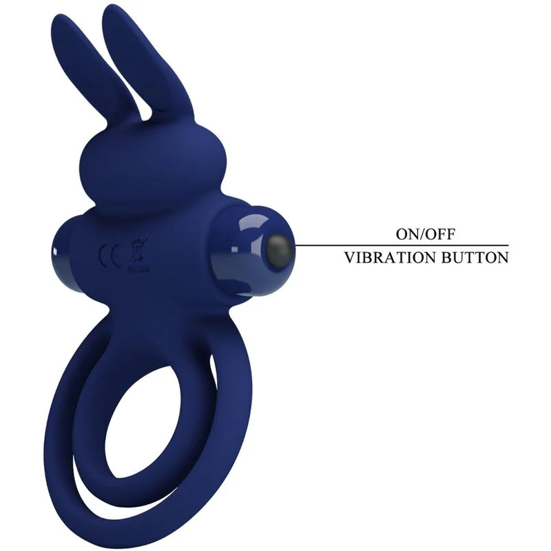 PRETTY LOVE - Darey Doble Anillo Vibrador Rabbit Azul - Imagen 8