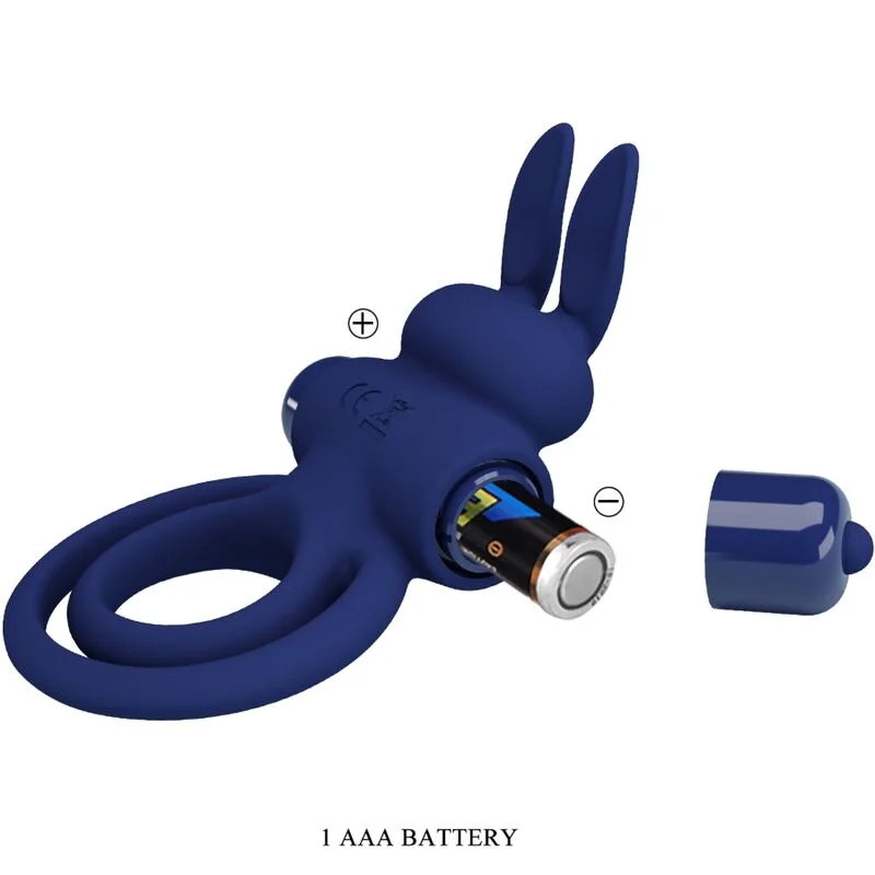 PRETTY LOVE - Darey Doble Anillo Vibrador Rabbit Azul - Imagen 9