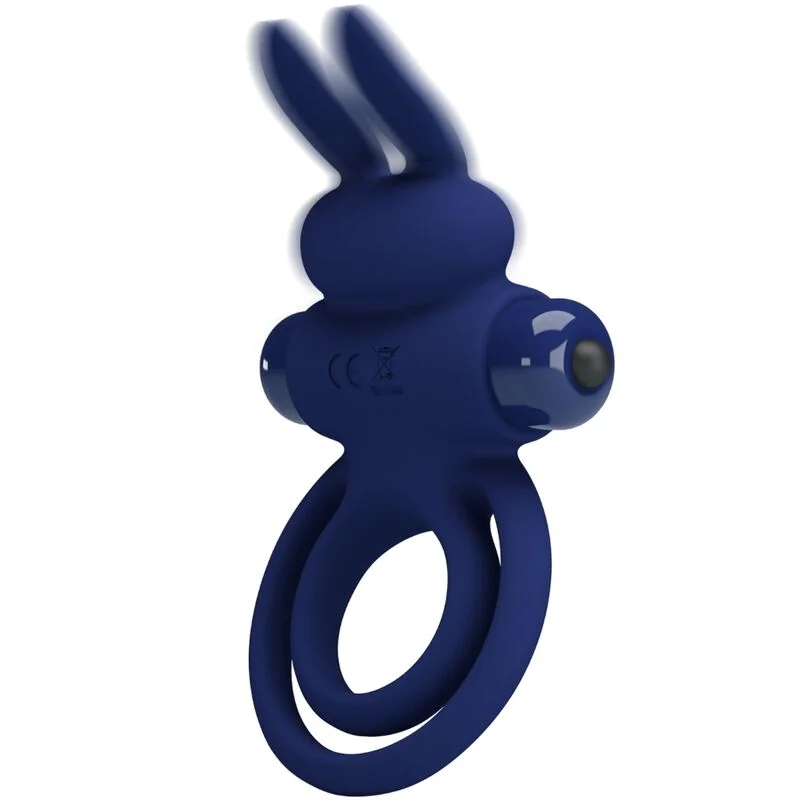 PRETTY LOVE - Darey Doble Anillo Vibrador Rabbit Azul - Imagen 6