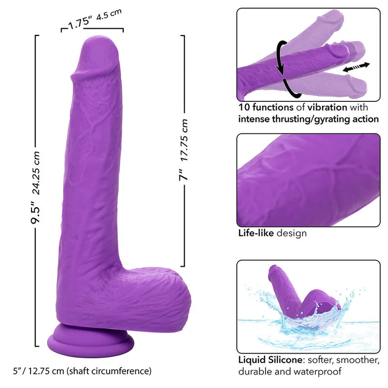 CALEXOTICS - Studs Vibrador Recargable Y Giratorio 10 Vibraciones Violeta - Imagen 9