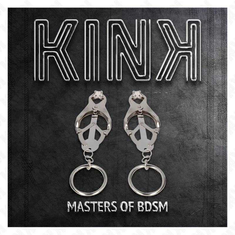 KINK - Pinzas Para Pezones Estilo Japonés Con Aros Plateado - Imagen 6