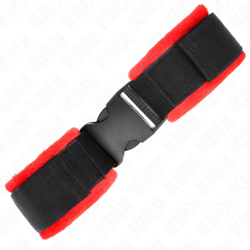 KINK - Muñequeras Nylon Rojo-Negro Modelo 1 Ajustable 25-35 Cm X 6 Cm- - Imagen 3