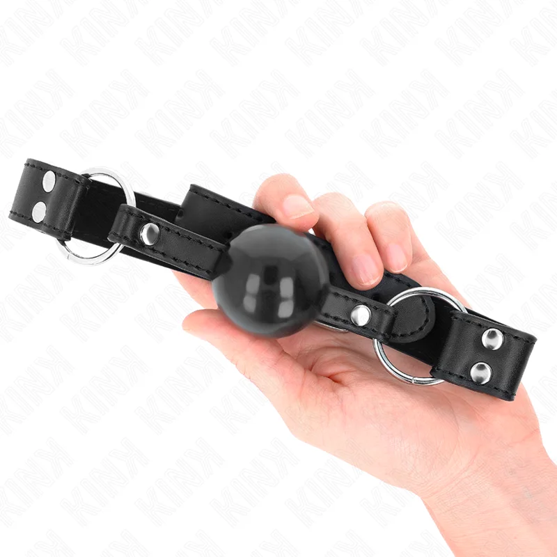 KINK - Mordaza De Bola 4 Cm Suave Y Sólida Con Correa De Polipiel 62 X 2.5 Cm Ajustable 42-58 Cm-- - Imagen 5