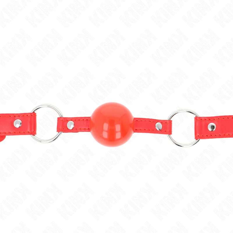 KINK - Mordaza De Bola 4 Cm Tpe Con Candado Rojo 60 X 2 Cm - Imagen 4