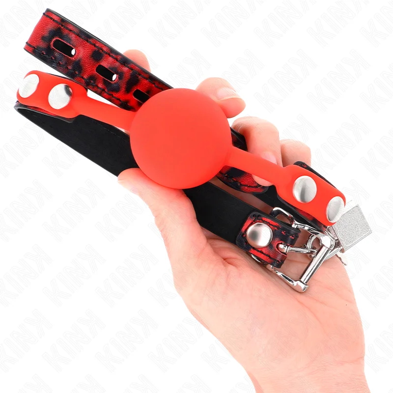 KINK - Mordaza De Bola 4 Cm De Silicona Modelo 2 Con Candado 60 X 2 Cm - Imagen 5