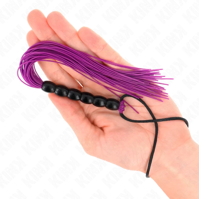 KINK - Mini Látigo De Silicona Con Agarre 6 Bolas Morado 26 Cm - Imagen 4