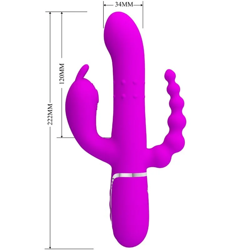 PRETTY LOVE - Cammy Triple Vibrador Multifunción 4 En 1 Rosa - Imagen 7