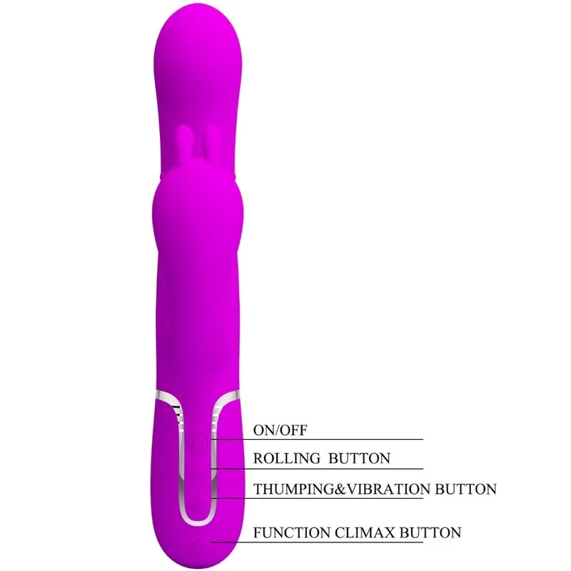 PRETTY LOVE - Cammy Triple Vibrador Multifunción 4 En 1 Rosa - Imagen 9