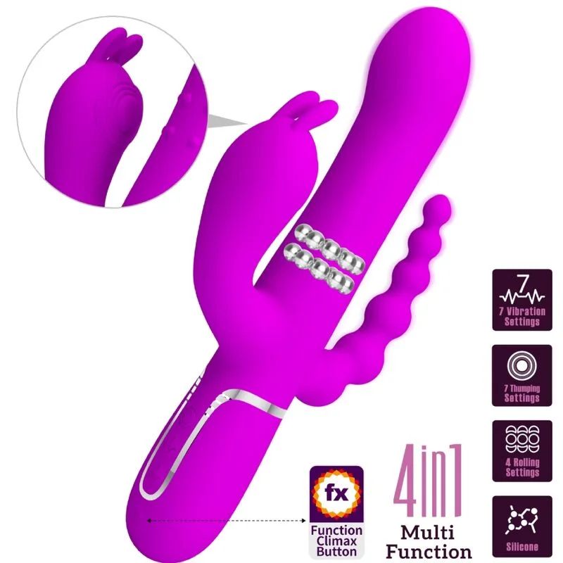 PRETTY LOVE - Cammy Triple Vibrador Multifunción 4 En 1 Rosa - Imagen 10