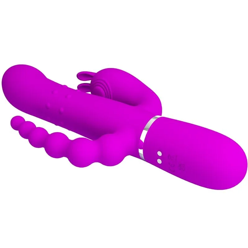 PRETTY LOVE - Cammy Triple Vibrador Multifunción 4 En 1 Rosa - Imagen 6