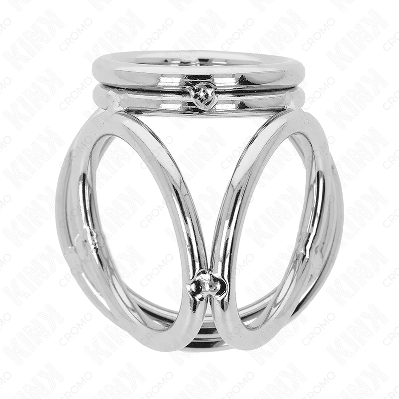 KINK - Anillo Pene Triple Metal Cromado 3.8 Cm A 5 Cm Modelo 1 - Imagen 5