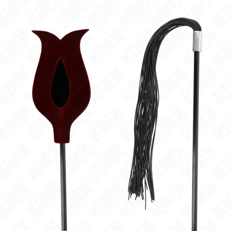 KINK - Látigo De Borla De Silicona Con Forma De Rosa 45 Cm - Imagen 6
