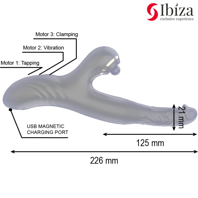 IBIZA - Vibrador Hi-Tech Rabitt Clitorial Potente Y Doble Wave Two Dragons-- - Imagen 5
