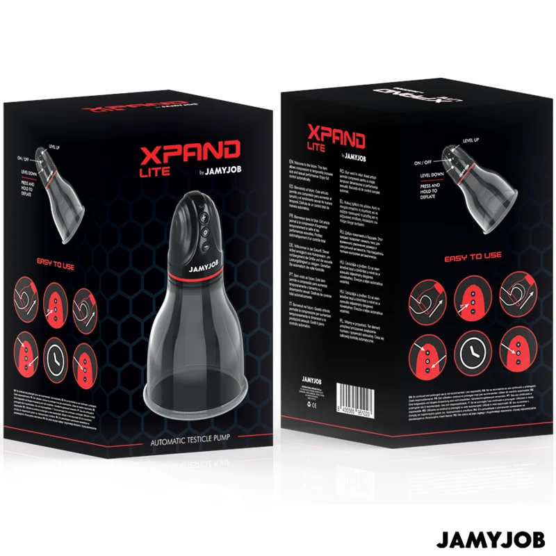 JAMYJOB - Xpand Lite Bomba Automática De Testículos 3 Niveles De Succión Gris - Imagen 8